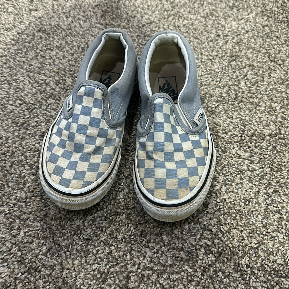 Vans kids classic slip on checkerboard blue 12.5